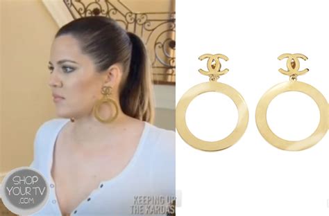 chanel hoop earrings khloe kardashian|chanel clip on earrings.